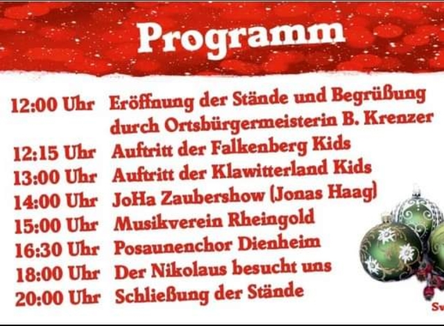 DienheimerWeihnachtsmarkt2023 Programm